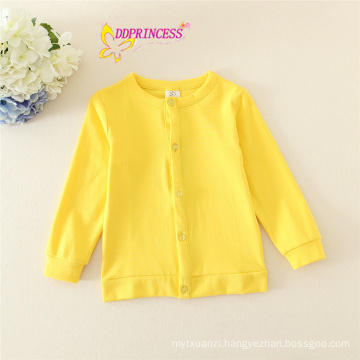 large stock yellow cardigan sweater Knitwear coat for kids